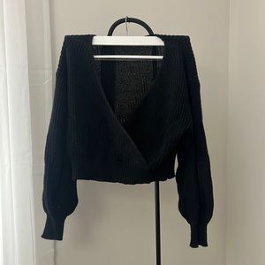 Cropped knit sweater